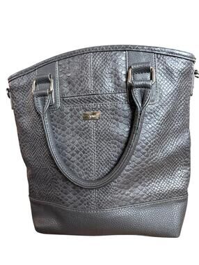 Jewell Gray Textured Faux Leather Tote Bag
